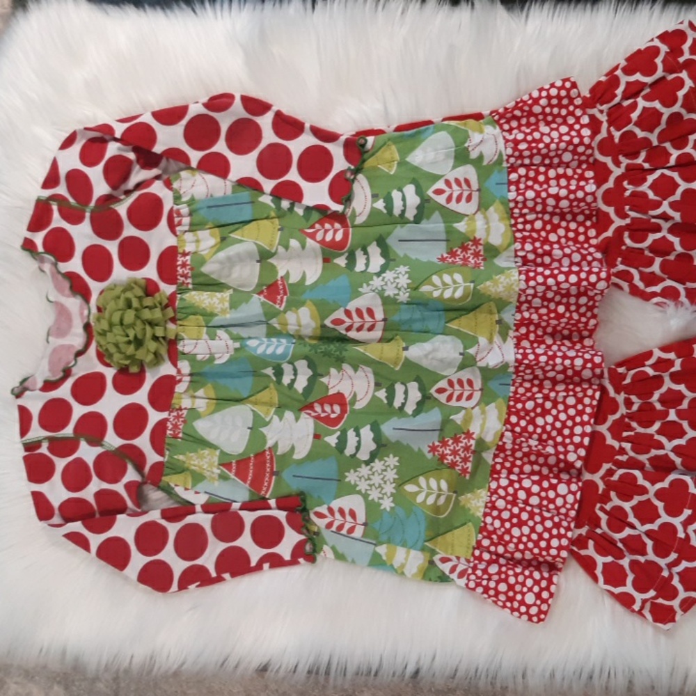 Colorful Polka Dot and Tree Pattern 2pc Matching Set